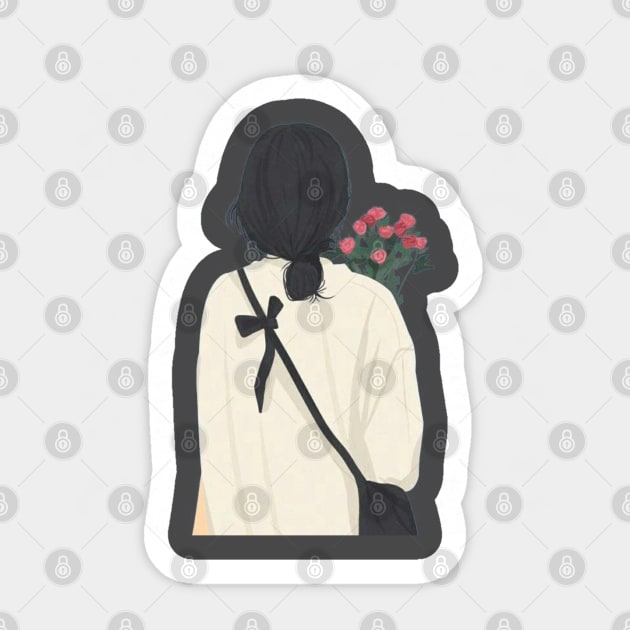 Girl flower Sticker by ziaaarts